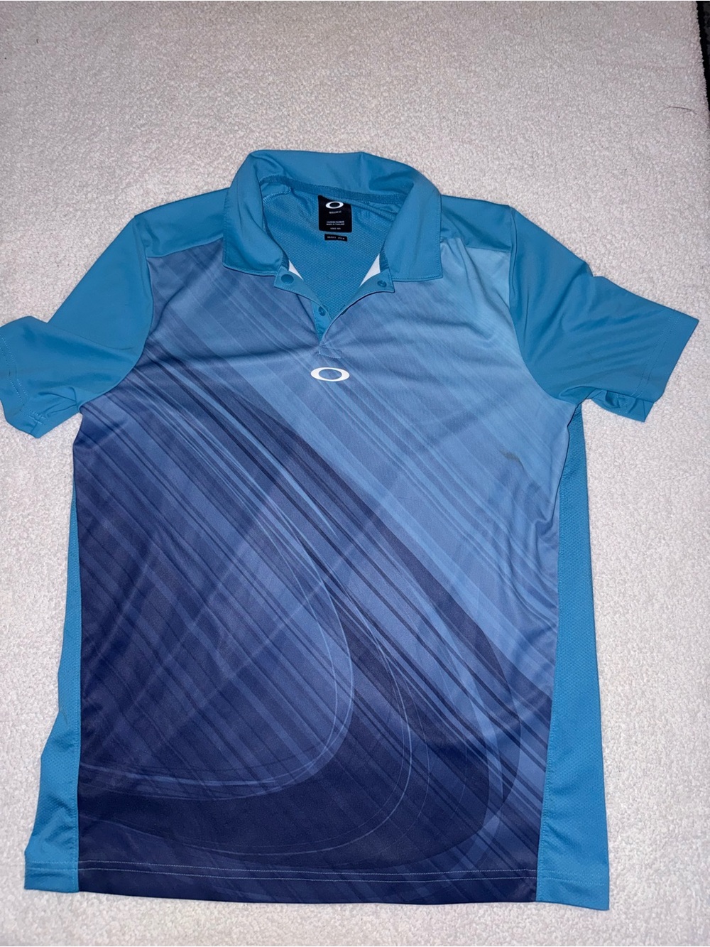 Oakley Teal and Navy Gradient Men’s Polo